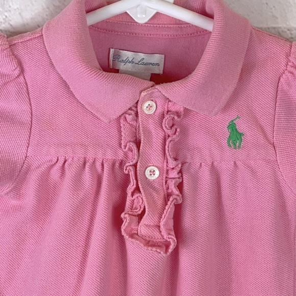 Ralph Lauren Pink Long Legged Rib Bodysuit Sz 6M - Picture 3 of 4